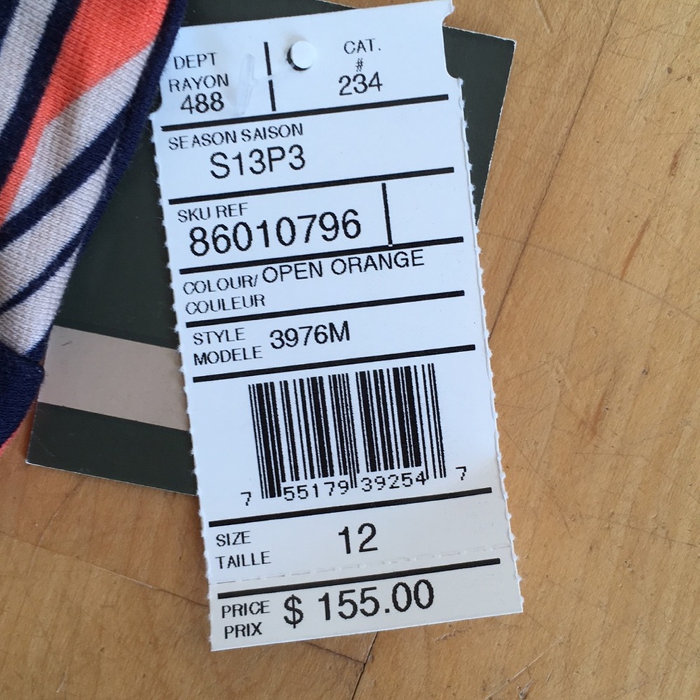 NEW Taylor coral navy jersey knit Art Deco sz 12 - Picture 3 of 11